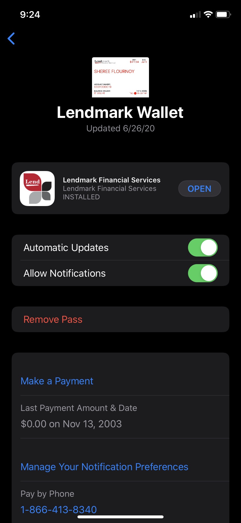 Lendmark Financial Services Mobile Wallet