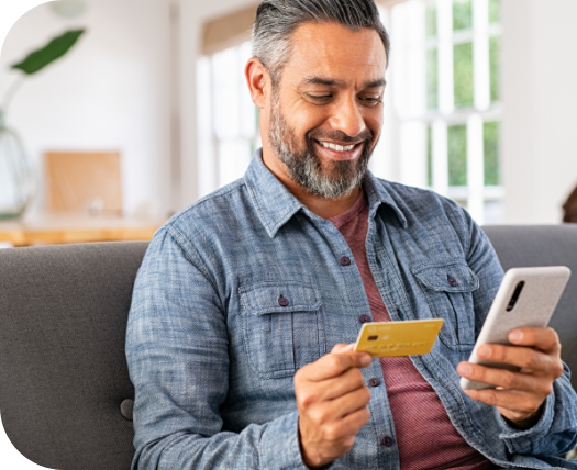 Image of a person using a computer, representing online payment options.